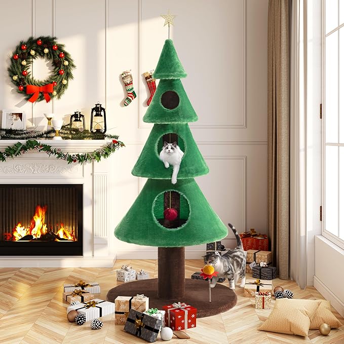 EverGreen Cat Tree - Christmas Themed Activity Center 🎄🐱✨