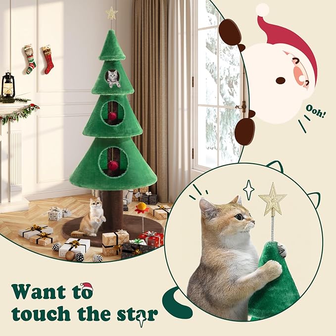 EverGreen Cat Tree - Christmas Themed Activity Center 🎄🐱✨